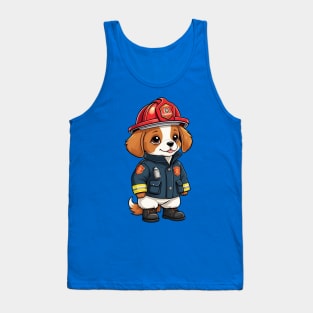 Kawaii Firefighter Dog Tank Top